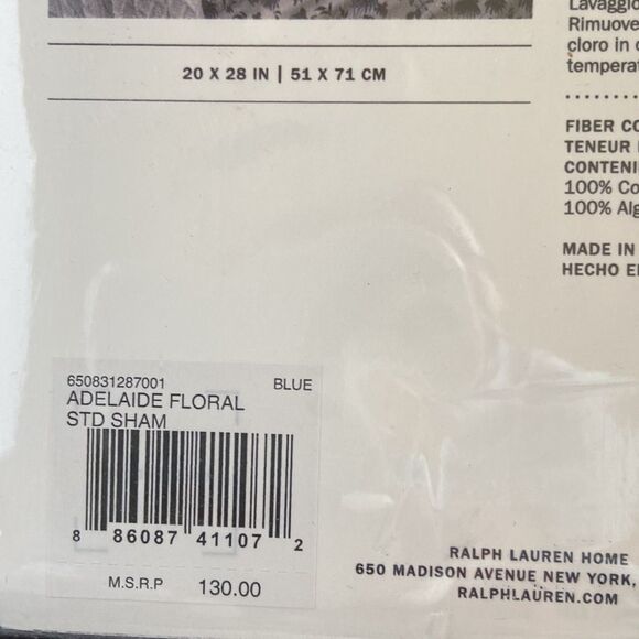 Ralph Lauren Adelaide Floral Sateen Standard Sham - Picture 5 of 5